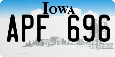 IA license plate APF696