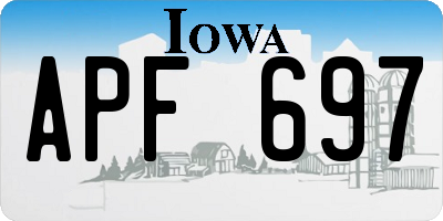 IA license plate APF697