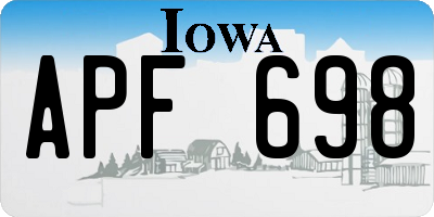 IA license plate APF698