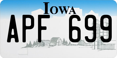 IA license plate APF699