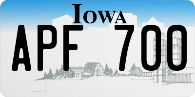 IA license plate APF700