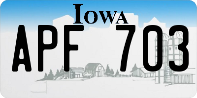 IA license plate APF703