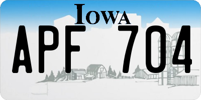 IA license plate APF704