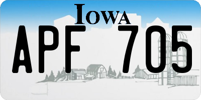 IA license plate APF705