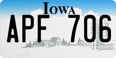IA license plate APF706