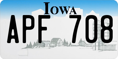 IA license plate APF708