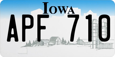 IA license plate APF710
