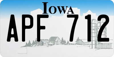IA license plate APF712