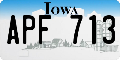 IA license plate APF713