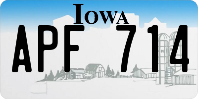 IA license plate APF714