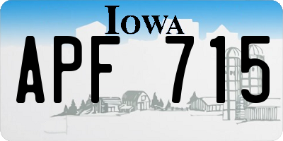 IA license plate APF715