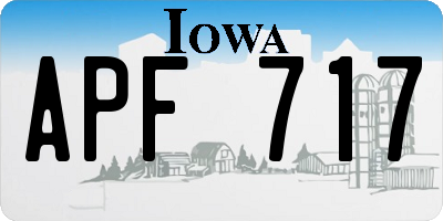 IA license plate APF717