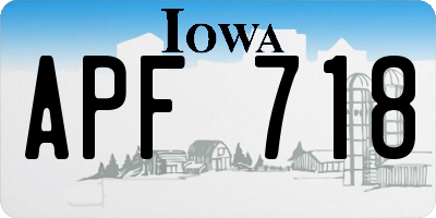 IA license plate APF718