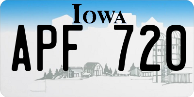 IA license plate APF720