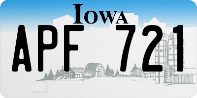 IA license plate APF721