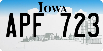 IA license plate APF723