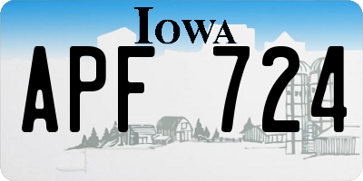 IA license plate APF724