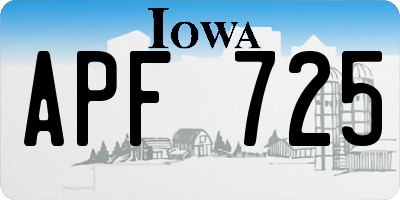 IA license plate APF725
