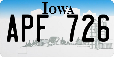 IA license plate APF726