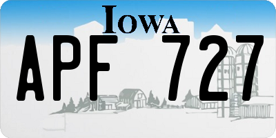 IA license plate APF727