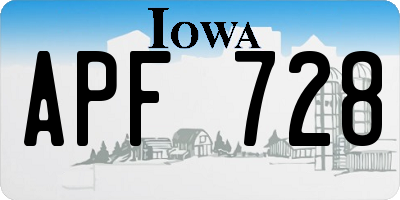 IA license plate APF728