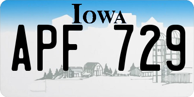 IA license plate APF729