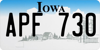 IA license plate APF730