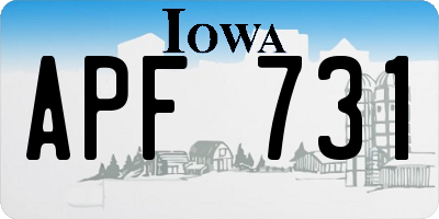 IA license plate APF731