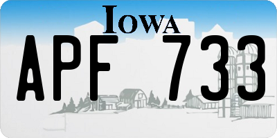 IA license plate APF733