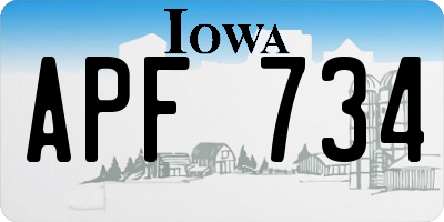 IA license plate APF734