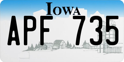 IA license plate APF735