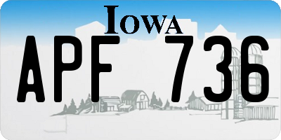 IA license plate APF736