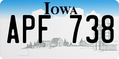 IA license plate APF738