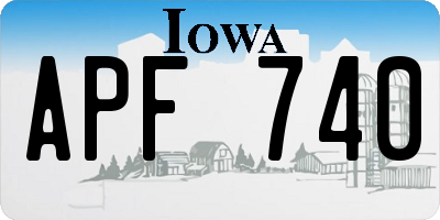IA license plate APF740