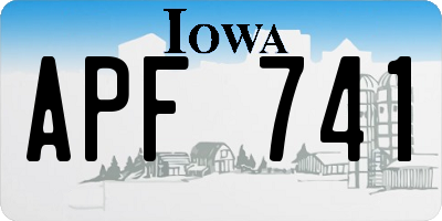 IA license plate APF741