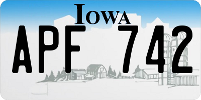 IA license plate APF742