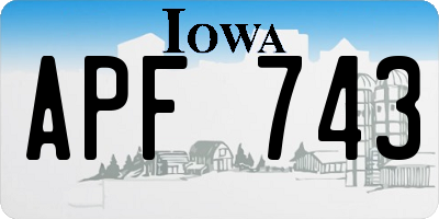 IA license plate APF743