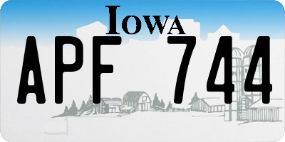 IA license plate APF744