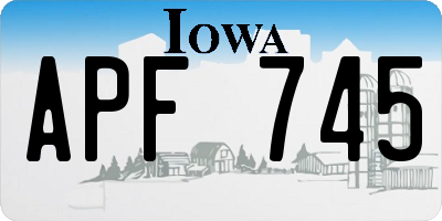 IA license plate APF745