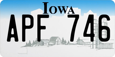 IA license plate APF746