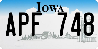 IA license plate APF748
