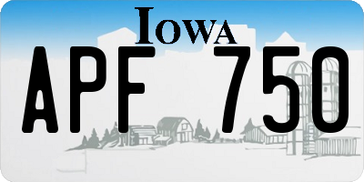 IA license plate APF750