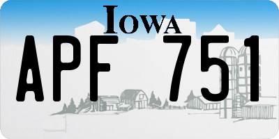 IA license plate APF751