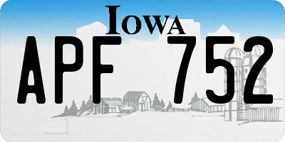 IA license plate APF752
