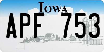IA license plate APF753