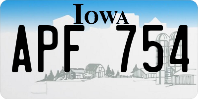 IA license plate APF754
