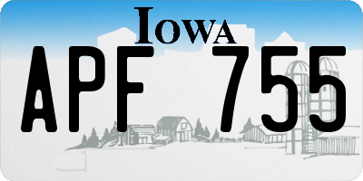 IA license plate APF755