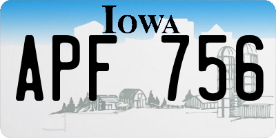 IA license plate APF756
