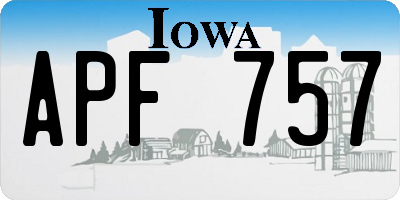 IA license plate APF757