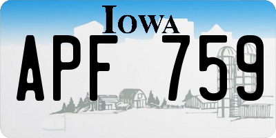 IA license plate APF759